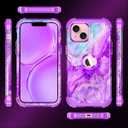 Casetego for iPhone 13 Case,iPhone 14 Case,Three Layer Heavy Duty Sturdy Shockproof Protection Full Rugged Hard PC+Soft TPU Bumper Protective Girls Case for Apple iPhone 13/14 6.1 inch,Bright Purple