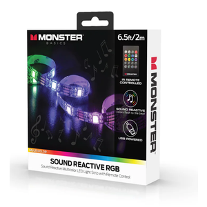 Sound Reactive 6.5 ft Multi-Color LED Light Strip, Remote Control