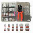 212PCS 12 Kits DT Connector with Crimping Tool & Terminal Removal Tool for Deutsch Connector Kit, 2 3 4 6 8 12 Pin Automotive Electrical Connectors & Size 16 Stamped Contacts for Car Marine Wiring