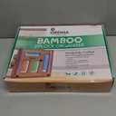 6 IN 1 Bamboo Baggie Organizer for Drawer with Labels, Expandable Storage Bag Organizer with Aluminum Foil and Saran Wrap Cutter Compatible with Quart, Gallon, Sandwich and Snack Size Bags