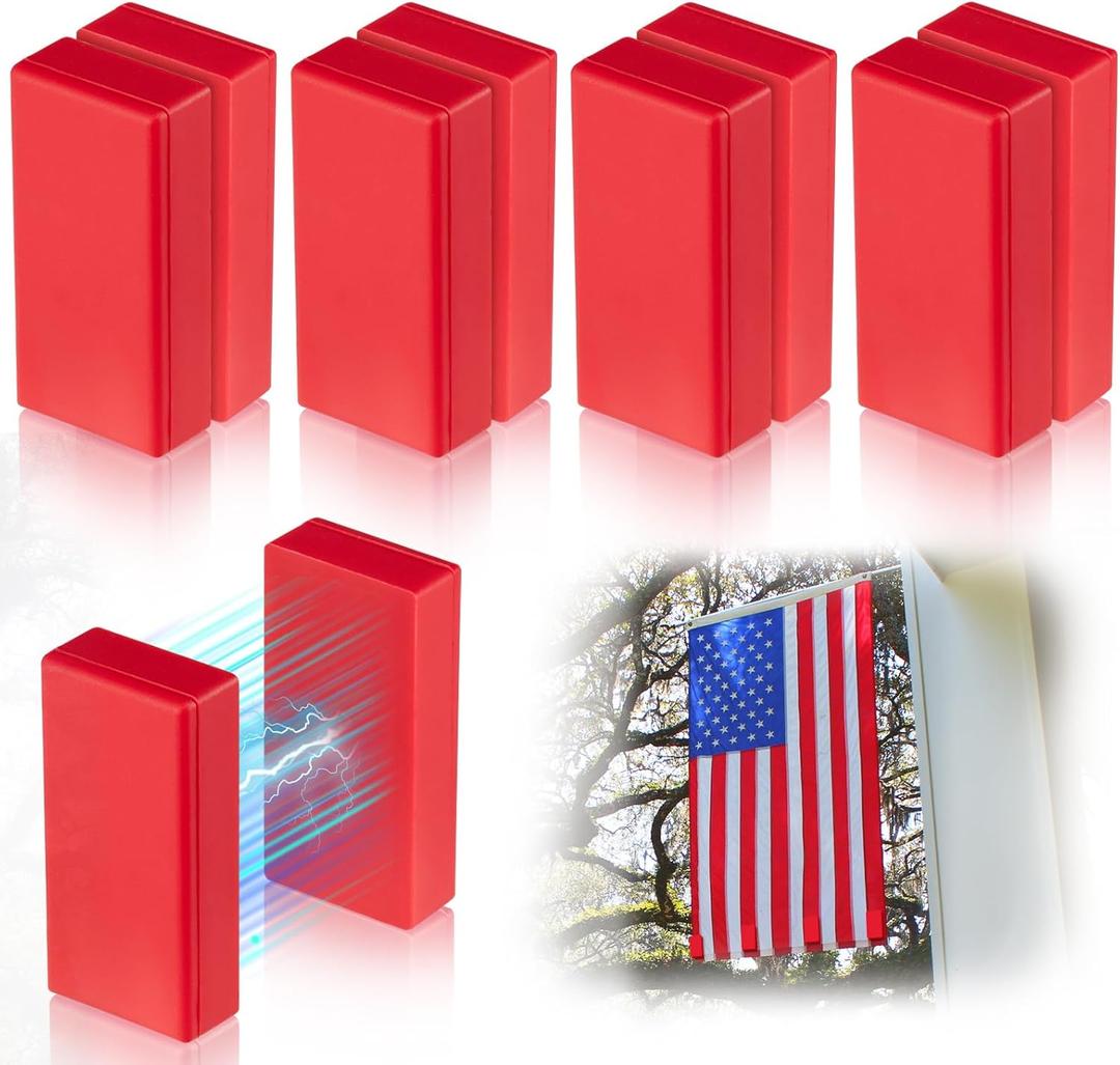 8PCS Strong Magnetic Flag Weights for Bottom of Flag in Winds,Heavy Duty Rubber Coated Magnet Drapery Weights,Waterproof Outdoor Curtain Magnets,Wind Banner Weights to Prevent Outdoor Flag/Drapery Tangles,4 Pairs