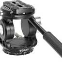 Tripod Head for Camera with Arca Swiss Quick Release Plate, WEYLLAN Fluid Head Tripod for DSLR Camera Canon Nikon Sony Camcorders, Metal Panoramic Video Tripod Fluid Head Pan Tilt, Max Load 17lbs/8kg