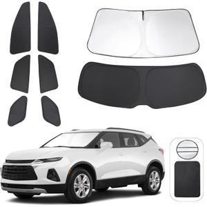TINGLU Window Shades for Chevrolet/Chevy Blazer 2019-2024 Accessories Side Full Windows Rear Triangular Windshield Sun Shade Sun UV Rays & Privacy Protection for Camping,Napping,and Relaxing 8PCS