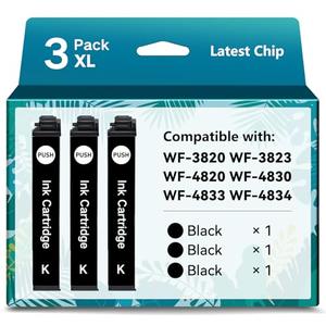 Emojink Remanufactured Ink Cartridges for Epson 822XL Black for T822 822XL Black for Workforce Pro WF-3820 WF-4820 WF-4833 WF-4834 WF-4830 Printer (2 Pack)