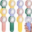 Sumind 12 Pcs Small Personal Portable Fan Mini Handheld Bulk 1 Speed Electric Cute Battery Powered for Neck Lash Makeup Women Men Travel Camping Indoor Outdoor Summer (4 Colors)