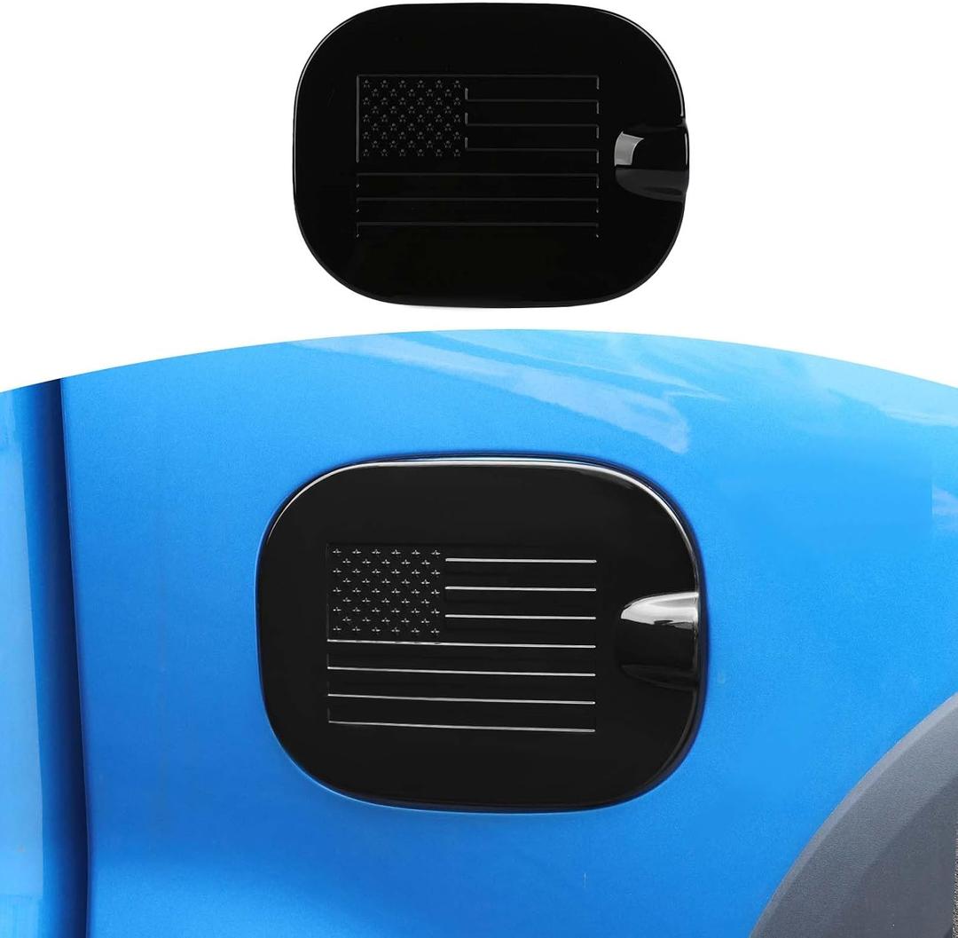 RT-TCZ for Silverado Gas Cap Door Cover Trim for Chevy Silverado 1500/GMC Sierra 1500 2019-Present Black American Flag Exterior Accessories