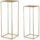 Pack of 2 Already Installed Gold Plant Stand indoor stable steel frame Flower Stands drink table for party wedding Centrepieces Living Room Patio Garden (Gold)