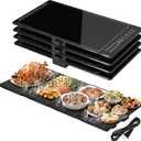 Electric Warming Tray, 33x15 4-in-1 Modular Buffet Warmer with 10 Temp Settings & Timer, Large Chafing Dish for Parties & Catering
