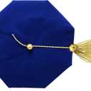 MyGradDay Doctoral Graduation Tam 8 Sides Doctorate Cap PhD Blue/Black Velvet with Gold Bullion Tassel (Blue)