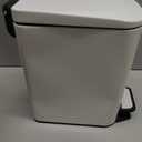 Cesun Small Bathroom Trash Can with Lid Soft Close, Step Pedal, 6 Liter / 1.6 Gallon Stainless Steel Slim Garbage Can for Bedroom, Diaper Waste Basket with Removable Inner Bucket (White)