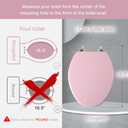 Pink Elongated Toilet Seat Natural Wood Toilet Seat with Zinc Alloy Hinges, Easy to Install also Easy to Clean, Scratch Resistant Toilet Seat by Angol Shiold (Elongated, Pink)