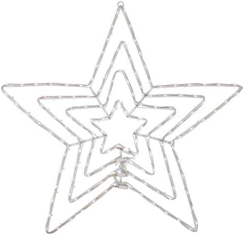 LED Lighted 8-Function Layered Stars Outdoor Christmas Decoration - 24.5"