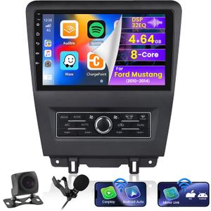 Roinvou [8 Core 4G+64G] for Ford Mustang 2010-2014 Android Radio with Wireless Carplay Android Auto, 10.1 Inch IPS Touch Screen Car Stereo, Bluetooth 5.0, 32 EQ, GPS, WiFi, 59UI, SWC