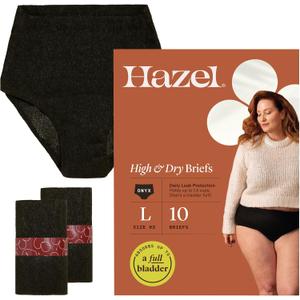 Hazel Disposable Womens Underwear, High-Waist Pull-Ups for Postpartum & Incontinence, Large, Ultra-Thin, 10-Count (1-Pack)