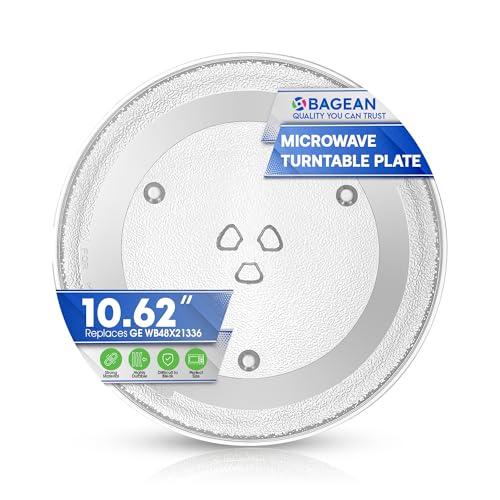 Microwave Plate Replacement 10.6 Inch for WB48X21336 Microwave Oven Turntable Plate - GE Replacement Microwave Glass Plate Fits Many Brands Plates - Rotating Dish Tray For Better Reheating and Cooking