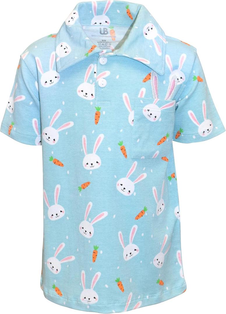 Unique Baby Moisture Wicking Kids Polo Shirts for Toddler Boys Polo Shirt (5T, Carrot)