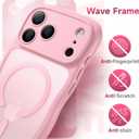 for iPhone 17 Pro Max Case for Women Girls,【Compatible with MagSafe】,【Camera Control】,【Full Camera Protection】, Cute Wave Magnetic Phone Case for iPhone 17 Pro Max,Light Pink