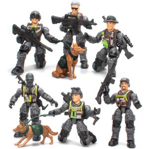 Army Men Action Figures, Toy Soldiers for Boys 4-7 6-8, Plastic Army Men Toys with 2 Dog Figures 6 Weapons Birthday Gift for Kids Boys Military Collectors (D35)