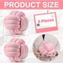 Namalu 2 Pieces Knot Ball Pillows Round Plush Aesthetic Cushion Pillows Soft Stress Relieving Cute Decorative Knotted Pillows for Kids Bed Sofa Bedroom Decor (Light Pink, 7.87 Inches)