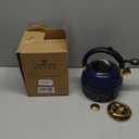 Tea Kettle for Stove Top Whistling Teapot, 3.2Q Tea Pot Stainless Steel Teakettle with Heat Proof Ergonomic Handle (Blue)