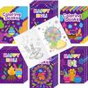 Holi Coloring Books for Kids 24Pcs Bulk Happy Holi Mini Coloring Booklet DIY Art Drawing Book for Toddlers Indian Festival Holiday Party Goodie Bags Stuffers Sunday School Classroom Favor