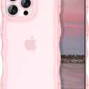 IAIYOXI Matte Case for iPhone 16 Pro Max, Cute Wave Frame Design Translucent Clear Back Phone Cover, [Full Camera Protection], Silicone Bumper Military Grade Protective for Women Girls, Pink