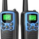 Walkie Talkies,MOICO Long Range Walkie Talkies for Adults Two-Way Radios with 22 Channels FRS VOX Scan LCD Display with LED Flashlight for Field, Survival Biking Hiking Camping 2 Pack (Blue)