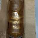 12 PCS Ribbed Coupe Glasses Amber Plastic Champagne Coupe Cup 10oz Detachable Gold Rim Espresso Martini Glass Vintage Margarita Glassware Cocktail Glass Disposable for Thanksgiving Wedding