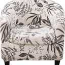 KRFOONN Club Chair Slipcover 2 Piece Stretch Printed Round Barrel Chair Covers Removable Tub Chair Slipcover with Elastic Bottom Chair Coverings Furniture Protector Cover for Living Room, B24 (Colorb24)