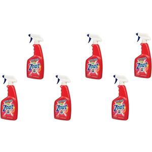 Zout Triple Enzyme Formula Laundry Stain Remover Spray, 22 Ounce - Pack of 6