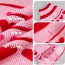 KYEESE Valentines Dog Sweater, Stretchy Dog Sweaters for Large Dogs, Soft Turtleneck Medium Large Dogs Sweater, Warm Pet Sweaters Dress with Heart Print, Comfy Pet Clothes Coat with Leash Hole, 2XL (XX-Large(35-60lbs), 00# Red Love Design)