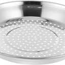 Cabilock 13.4 Inch Stainless Steel Steamer Tray with Small Holes for Wok Steaming Rack Large Steamer Insert Plate for Dumplings Buns Dim Sum Cooking