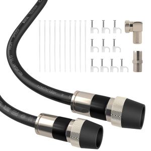 Coaxial Cable 25FT, RG6 Coax Cable Cord for TV with Weatherproof Rubber Boot - Ideal Outdoor TV Cable Wire and Antenna Wire Extension Cable, Tri-Shield UV - Fire Resistant Wall Rated (Waterproof) Coaxial Cable 25FT, RG6 Coax Cable Cord for TV with Weatherproof Rubber Boot - Ideal Outdoor TV Cable Wire and Antenna Wire Extension Cable, Tri-Shield UV - Fire Resistant Wall Rated (Waterproof)