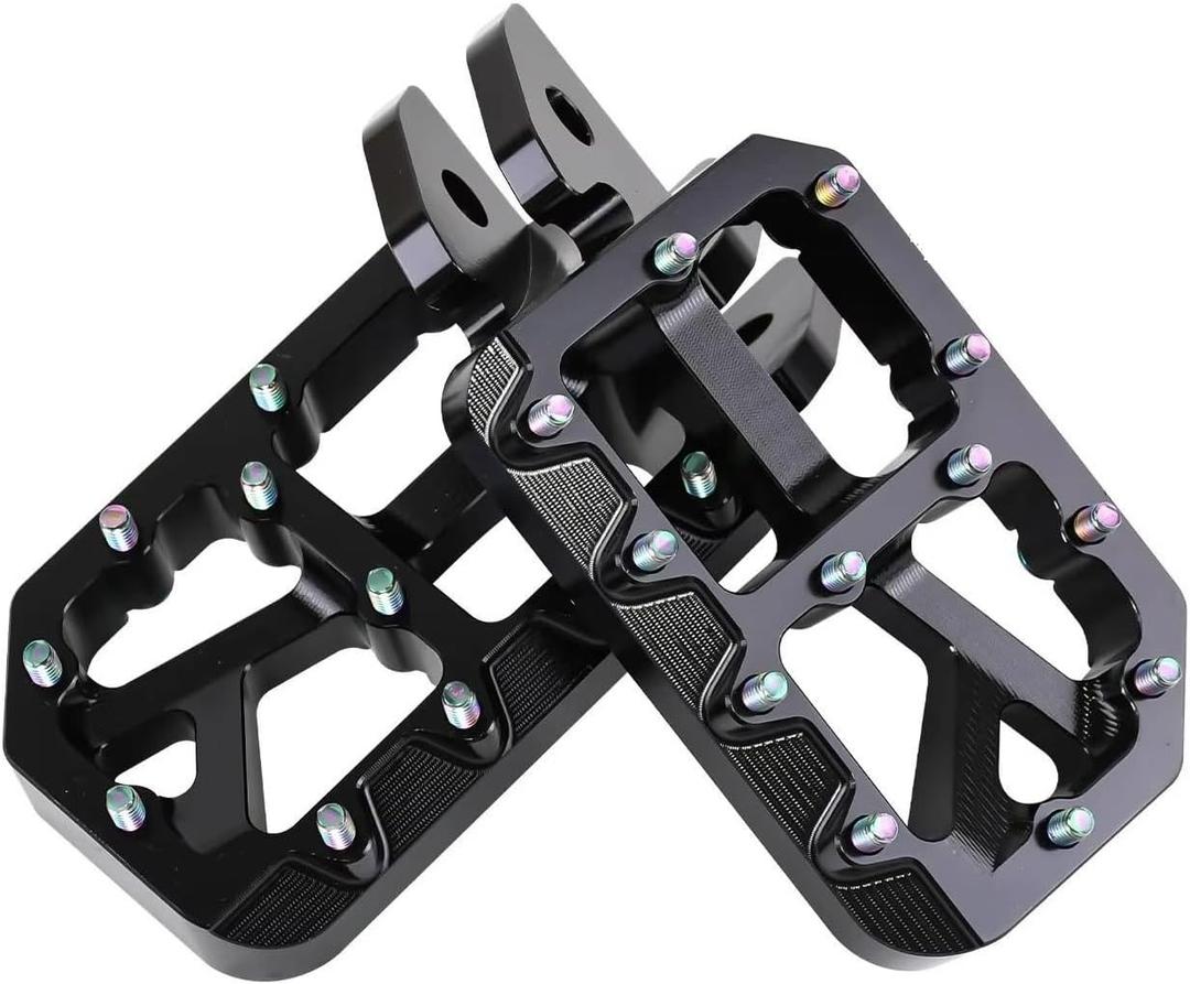 Dirt Bike Foot Pegs for Ebike Surron Light Bee X S, Color Prickly Peg,Motorcycle Aluminum Alloy Pedal for Segway X160 X260/Talaria X3 X4/E Ride PRO SS,Black Body with Dazzling Spikes