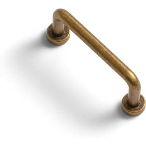 Goo-Ki 12 Pack 2 1/2'' Center to Center Antique Brass Cabinet Bar Pulls Vintage Drawer Handles Closet Classic Retro Home Kitchen Improvement Hardware