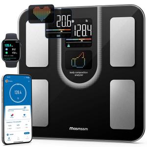 Scale for Body Weight, FSA&HSA Eligible, Smart Scale with 9-in-1 VA Display, Bathroom Scale with 22 Body Metrics, Heart Rate, BMI, Body Fat, Muscle Mass, Compatible with iOS & Android