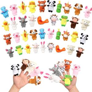 60 Pcs Finger Puppets Set - 19 Different Stuffed Animal Finger Puppets Bulk Easter Egg Hunt Filler for Storytelling, Role Playing, Teaching, and Easter Gifts