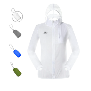Dooy Sun Protection Jacket Ultra Light Thin Breathable Packable Outdoor Cycling Jacket Hoodie Skin Clothing for Men & Women S