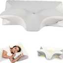 Neckhaven Pillow, Cervical Neck Pillow, Dreamers Relief Pillow for Pain Relief & Sleeping, Ergonomic Contour for Side Sleepers, Necks and Shoulder Support (White)