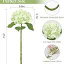 Waipfaru 21" Real Touch Hydrangea Artificial Flowers with Long Stem & Leaves, Full Latex Faux Hydrangea Flowers for Home Decor Party Floral Arrangements Wedding Bouquets Centerpieces, Green 3Pcs