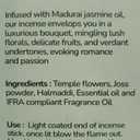 Madurai Jasmine Incense Sticks Exotic - Sensual Aroma (80 Sticks) Charcoal Free Incense, Made from Upcycled Flowers | Rich Decadent from Green, Fruity Yet Creamy Floral | Kama or Love Incense Sticks