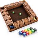 ropoda Shut The Box Game, Upgraded 12 Numbers Wooden Board Games for Adult and Kids, Shut The Box Dice Game -Addition Training, Fun for Family Game Night,Vintage Style