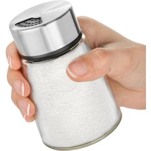 Salt Shaker or Pepper Shaker with Adjustable Pour Holes - Stainless Steel Spice Dispenser - Perfect for Pink Himalayan, Table Salt, Black and White Pepper