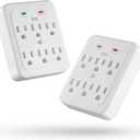 KMC Wall Surge Protector, 980 Joule, 6-Outle Wall Plug Adapter Power Strip, White(2 Pack)