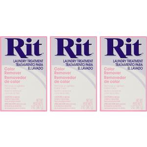 Rit Dye Laundry Treatment Color Remover Powder, 2 oz, 3-Pack