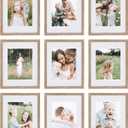 4 x Sheffield Home 9 Piece Gallery Wall Frame Set, 11x14 Inch, Light Natural