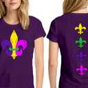 New Orleans Shirts for Women Fat Tuesday T-Shirt Holiday Party Tee Tops (Purple, M)