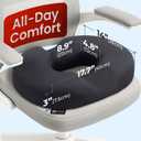 5 STARS UNITED Donut Pillow Hemorrhoid Tailbone Cushion Large Floor Cushion for Pain Relief Coccyx, Prostate, Sciatica, Pelvic Floor, Pressure Sores, Pregnancy, Postpartum Recovery, Black