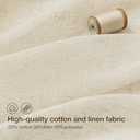 Anmao Natural Linen Curtains for Living Room 84 Inch Length 2 Panels Set with Curtain Rings and Clips, Light Filtering Semi Sheer Window Curtain Drapes for Bedroom, 52 Inch Wide Each Panel, Ecru