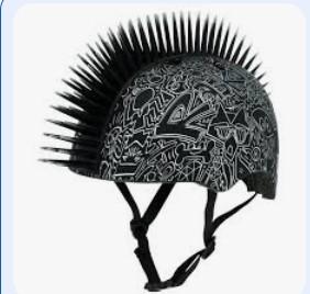Raskullz Doodle Mohawk Bike Helmet, Black, Child 5+ (50-54cm)